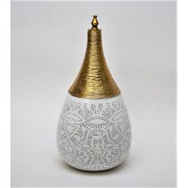 Filigrain table lamp metal white-gold